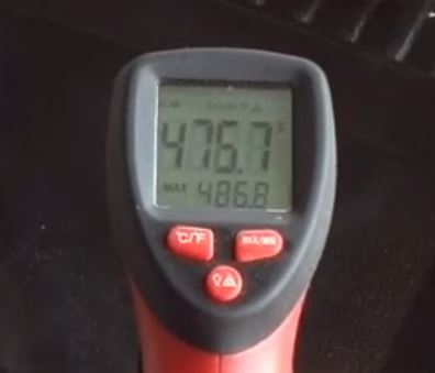 grill temperature taken with electronic thermometer
